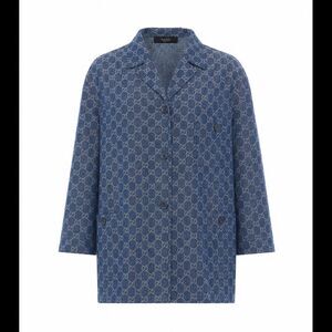 Gucci Women Gg Jacquard Denim Jacket